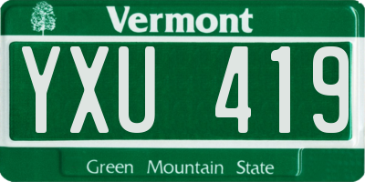 VT license plate YXU419