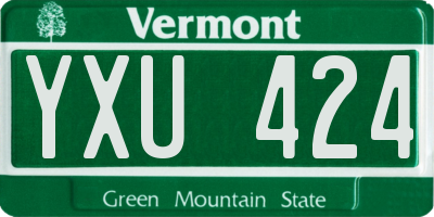VT license plate YXU424
