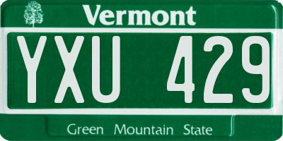 VT license plate YXU429