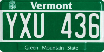 VT license plate YXU436