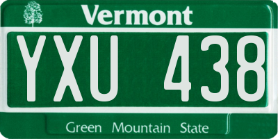 VT license plate YXU438