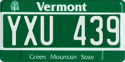 VT license plate YXU439