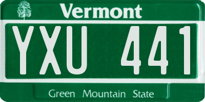 VT license plate YXU441