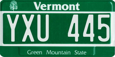 VT license plate YXU445