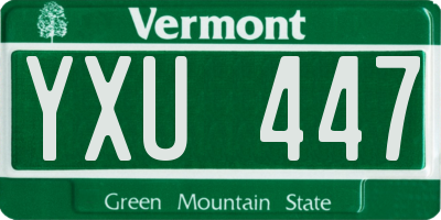 VT license plate YXU447