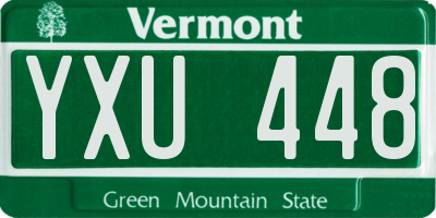 VT license plate YXU448