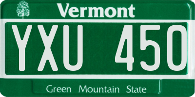 VT license plate YXU450