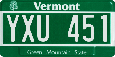 VT license plate YXU451