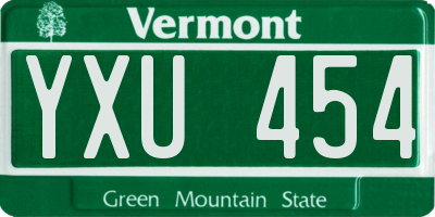 VT license plate YXU454