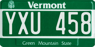 VT license plate YXU458