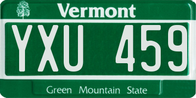 VT license plate YXU459