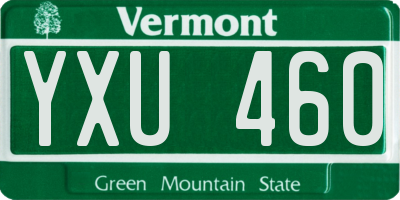 VT license plate YXU460