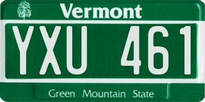 VT license plate YXU461