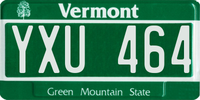 VT license plate YXU464