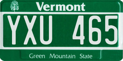 VT license plate YXU465