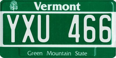 VT license plate YXU466
