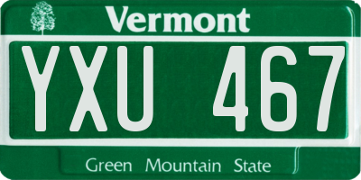 VT license plate YXU467