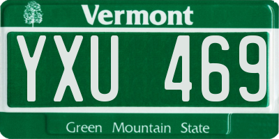 VT license plate YXU469