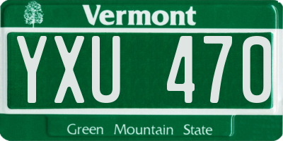 VT license plate YXU470