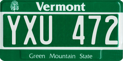 VT license plate YXU472