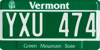 VT license plate YXU474