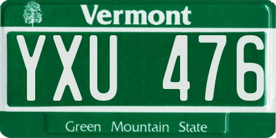VT license plate YXU476