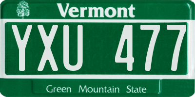 VT license plate YXU477