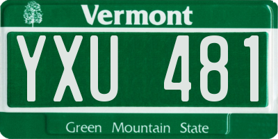 VT license plate YXU481