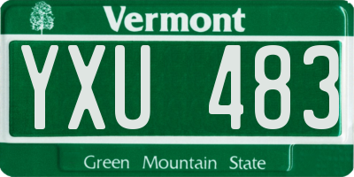 VT license plate YXU483