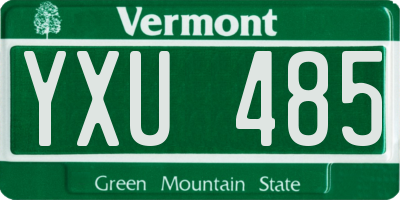 VT license plate YXU485