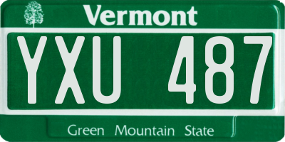 VT license plate YXU487