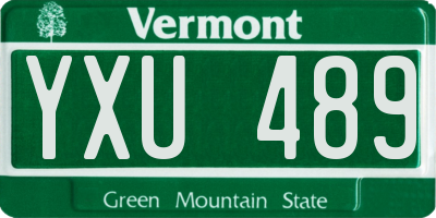 VT license plate YXU489