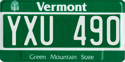 VT license plate YXU490