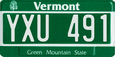 VT license plate YXU491
