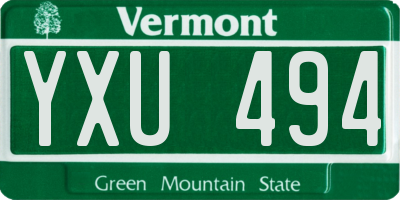 VT license plate YXU494