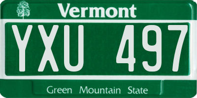 VT license plate YXU497