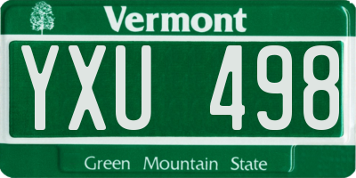 VT license plate YXU498