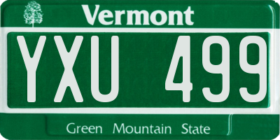 VT license plate YXU499