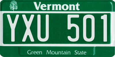 VT license plate YXU501