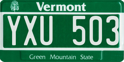 VT license plate YXU503
