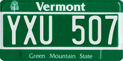VT license plate YXU507