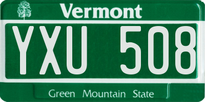VT license plate YXU508