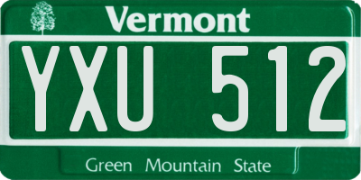 VT license plate YXU512