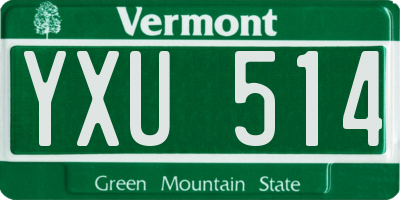 VT license plate YXU514