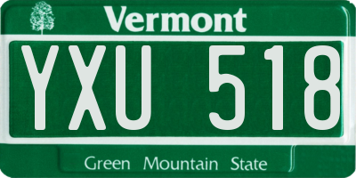 VT license plate YXU518
