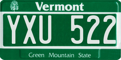 VT license plate YXU522