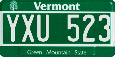 VT license plate YXU523