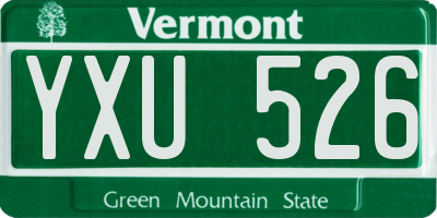 VT license plate YXU526