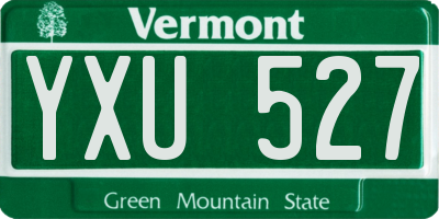 VT license plate YXU527