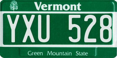 VT license plate YXU528